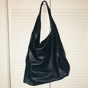 Black leather Aritzia Auxiliary hobo bag